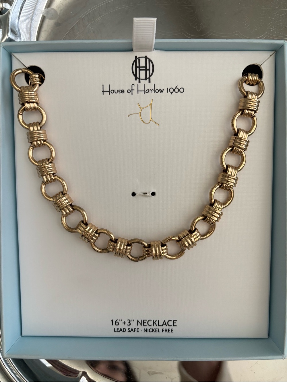 Chunky Gold Link Necklace Statement Chain 16” + Extender Bold